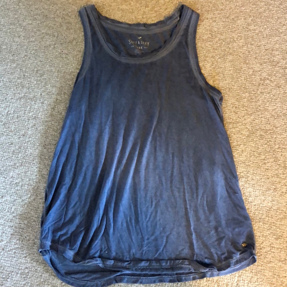 Washed blue American Eagle tank